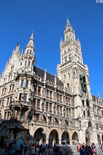 Tower of Neues Rathaus. Munich, Germany.