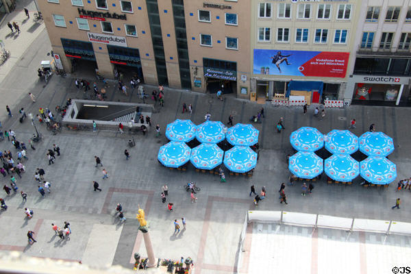 View of Marienplatz from Neues Rathaus Tower. Munich, Germany.