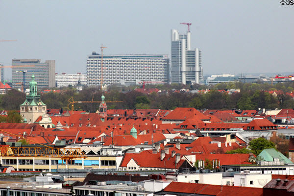 View northeast from Neues Rathaus Tower. Munich, Germany.