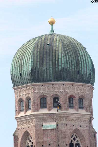 Inspection of dome of Frauenkirche. Munich, Germany.