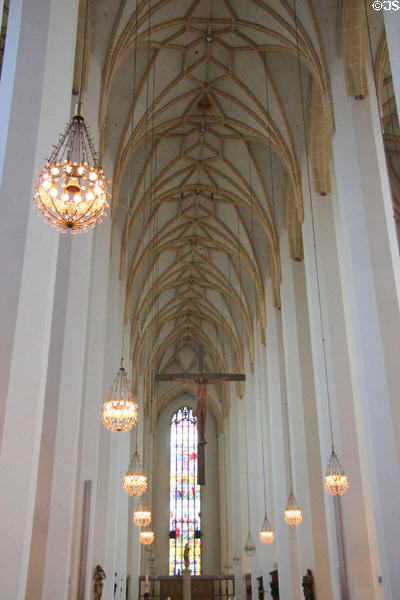 Gothic interior of Frauenkirche. Munich, Germany.