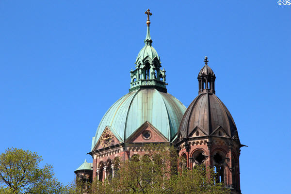 Central dome of St Lukas. Munich, Germany.