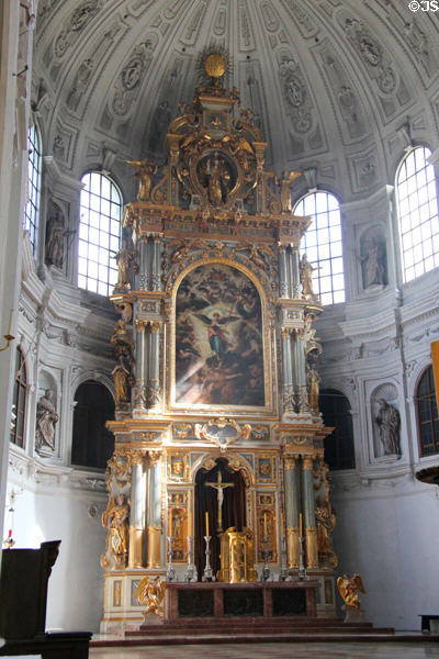 High altar (1586-9) by Wendel Dietrich after design by Friedrich Sustris at St Michael Kirche. Munich, Germany.