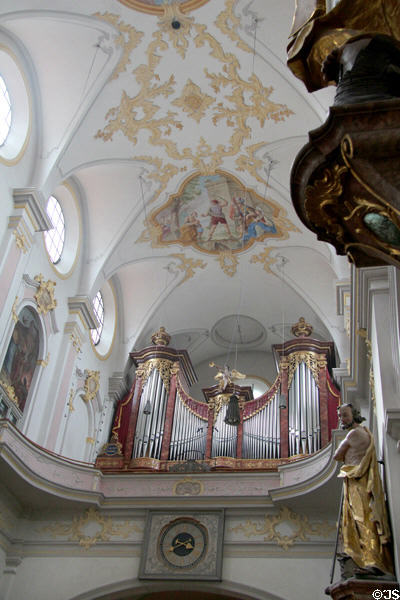 Organ at Peterskirche. Munich, Germany.