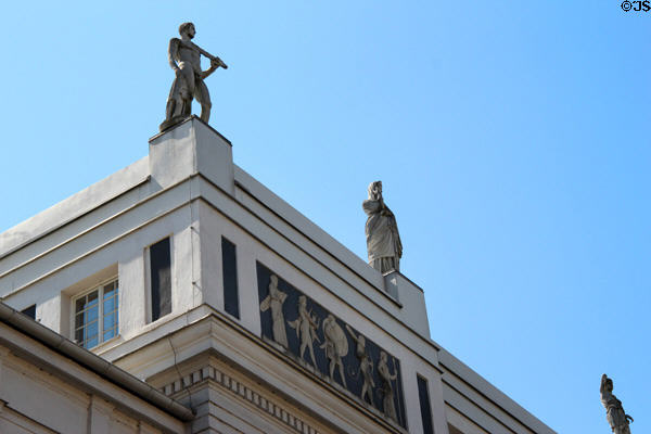Statues & murals atop Villa Stuck. Munich, Germany.