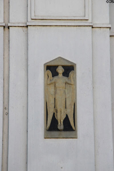 Angel facade relief by Franz von Stuck at Villa Stuck Museum. Munich, Germany.