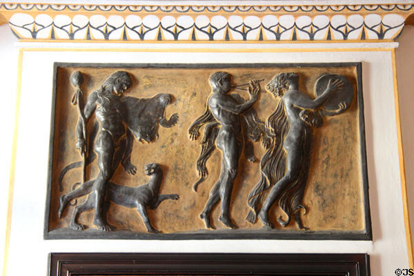Grecian-style carved relief by Franz von Stuck at Villa Stuck Museum. Munich, Germany.