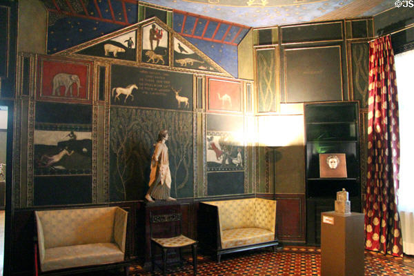 Neo Grecian-style room by Franz von Stuck at Villa Stuck Museum. Munich, Germany.