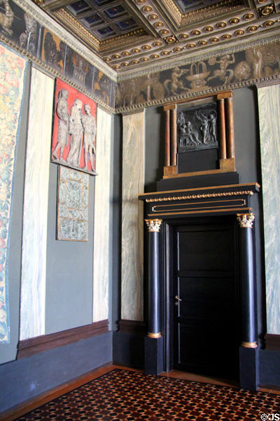 Detail of artist's studio decoration by Franz von Stuck at Villa Stuck Museum. Munich, Germany.
