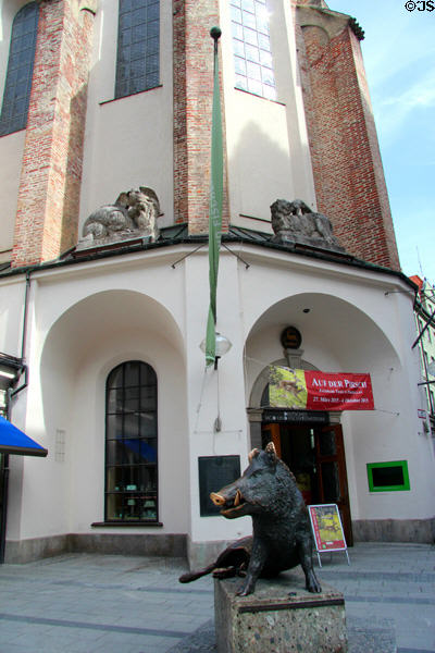 German Hunting & Fishing Museum (Deutsches Jagd- und Fischereimuseum) is housed in a former Augustinian Abbey Church of St John the Baptist & John the Evangelist founded 13thC. Munich, Germany.