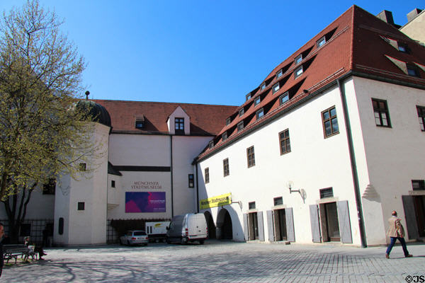 Gothic courtyard of Munich City Museum. Munich, Germany.