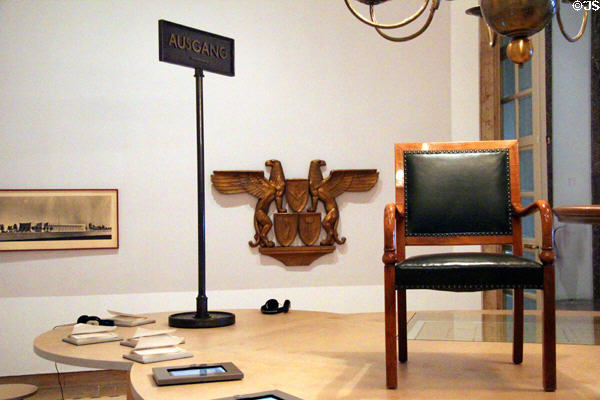 Haus der Kunst exhibit of past use of building by Nazis then U.S. Army. Munich, Germany.