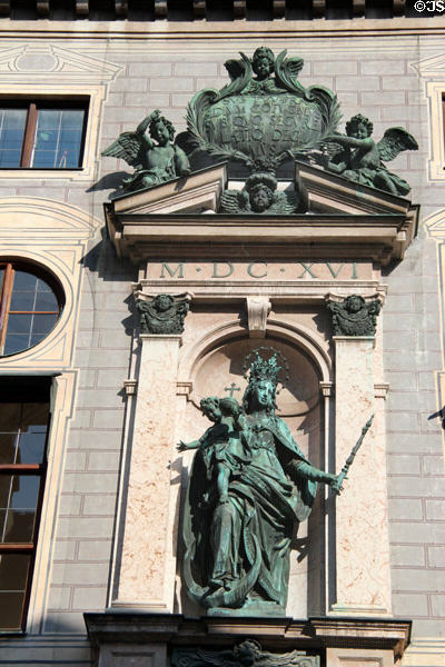 Munich Residenz facade details on Residenzstraße. Munich, Germany.