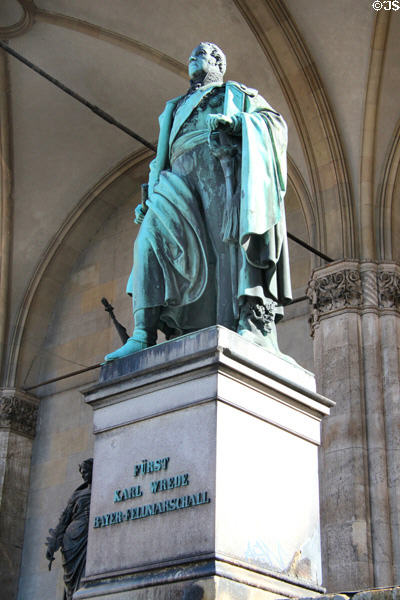 Carl Philipp von Wrede sculpture (1844) by Ludwig von Schwanthaler at Feldherrnhalle. Munich, Germany.