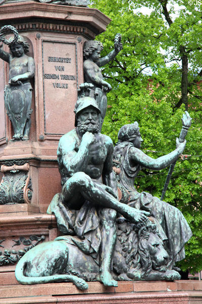 King Maximilian II Memorial statue near Five Continents Museum. Munich, Germany.