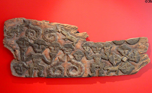 Polynesian carved house fragment from Paiwan, Taiwan at Five Continents Museum. Munich, Germany.