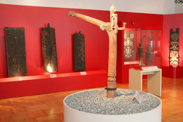 Carvings from Sepik River of Papua New Guinea at Five Continents Museum. Munich, Germany.