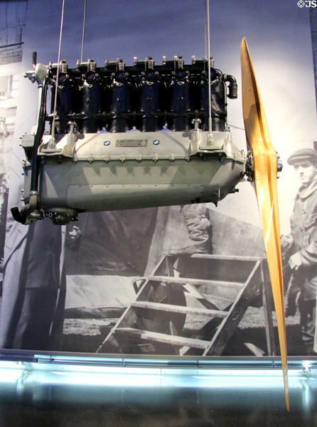 BMW IV aircraft motor (1918-9) used in Albatros L74, Junkers F13, Heinkel HD39 & Dornier 'Merkur' at BMW Museum. Munich, Germany.