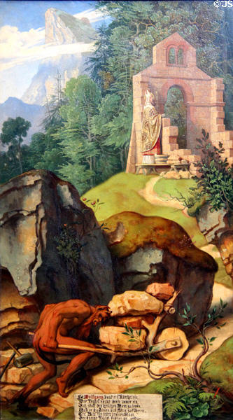 Legend of the Bishop & the Devil painting (c1854) by Moritz von Schwind at Schackgalerie. Munich, Germany.