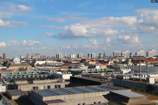 View to southeast from top of German Bundestag. Berlin, Germany.