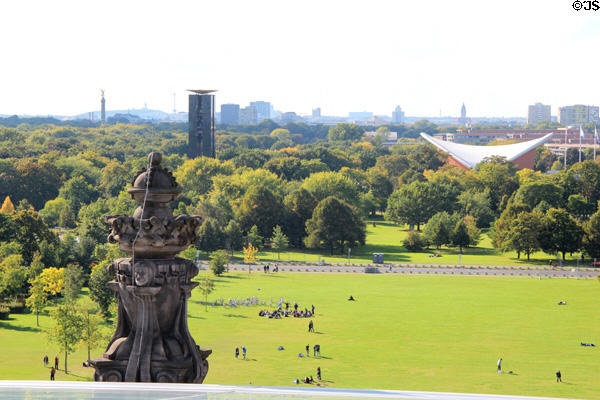 Tiergarten Park from top of German Bundestag. Berlin, Germany.