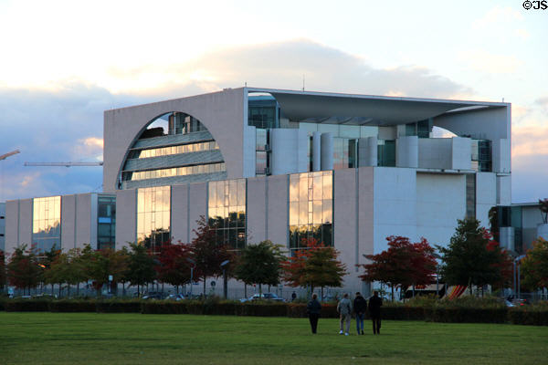 German Chancellery building at dusk. Berlin, Germany.