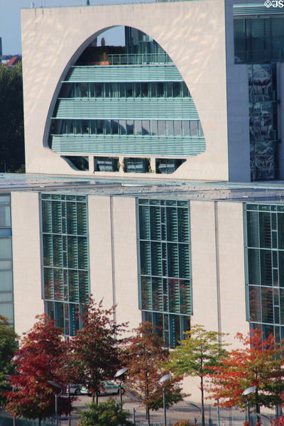 Facade design of German Chancellery building. Berlin, Germany.