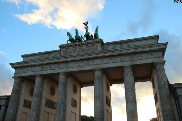 Quadriga of Victory atop Brandenburg Gate was stolen by Napoleon & taken to Paris after occupation of Berlin. Berlin, Germany.