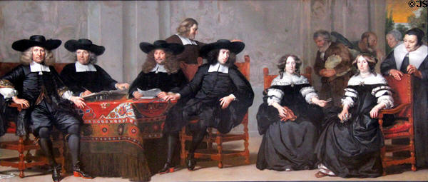 Regents of Old Men's and Women's Hospital painting (1676) by Adriaen Backer at Berlin Gemaldegalerie. Berlin, Germany.