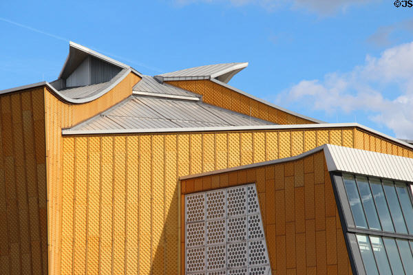 Facade details of Berlin Philharmonie. Berlin, Germany.