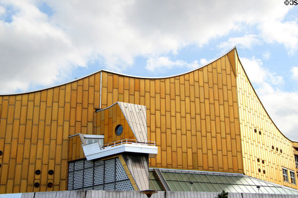 Facade details of Berlin Philharmonie. Berlin, Germany.