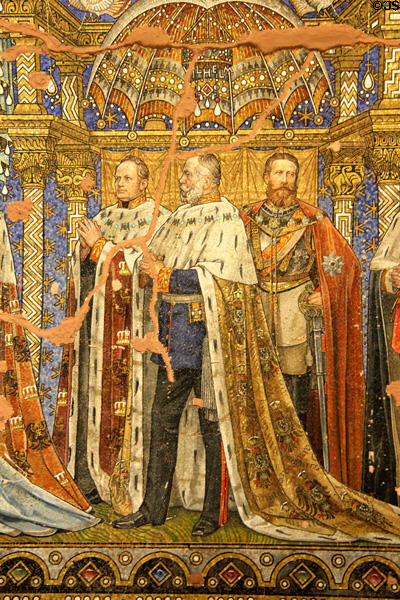 Wilhelm I mosaic portrait detail at Kaiser Wilhelm Memorial Church. Berlin, Germany.