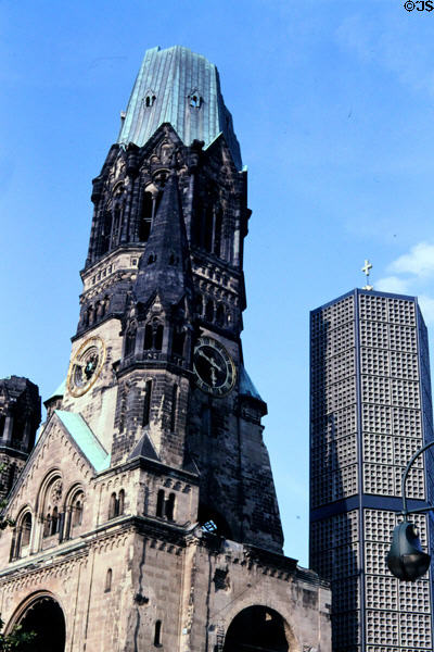 Kaiser-Wilhelm Memorial Church ruins preserved after WWII. Berlin, Germany.