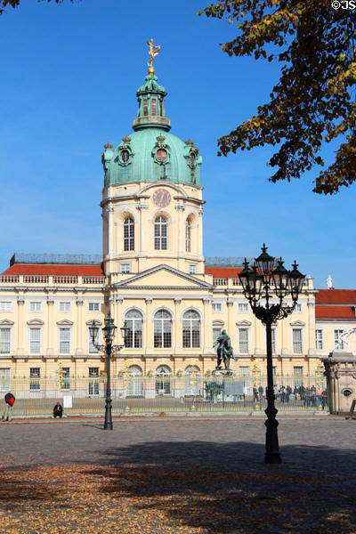 Clock tower of Charlottenberg Palace. Berlin, Germany.