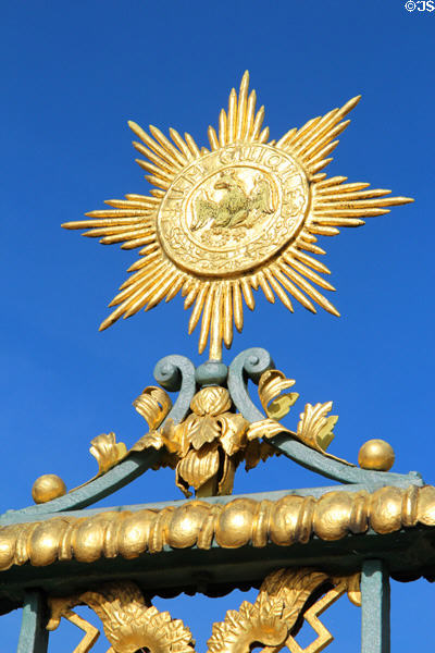 Detail of gilded fence at Charlottenberg Palace. Berlin, Germany.