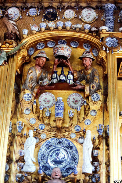 Porcelain cabinet in old wing of Charlottenberg Palace. Berlin, Germany.