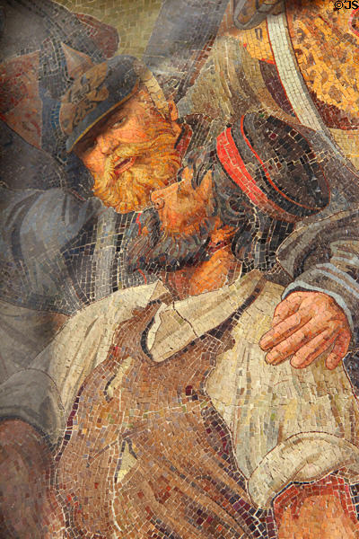 Historic figure detail of Unification of Prussian Reich mosaic by Anton von Werner at Victory Column. Berlin, Germany.