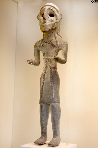 Human bearded figure carving (9th-7thC BCE) from Syria at Pergamon Museum. Berlin, Germany.