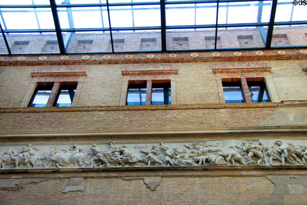 Plaster casts of Greek & Roman reliefs in Stairway Hall gallery at Neues Museum. Berlin, Germany.
