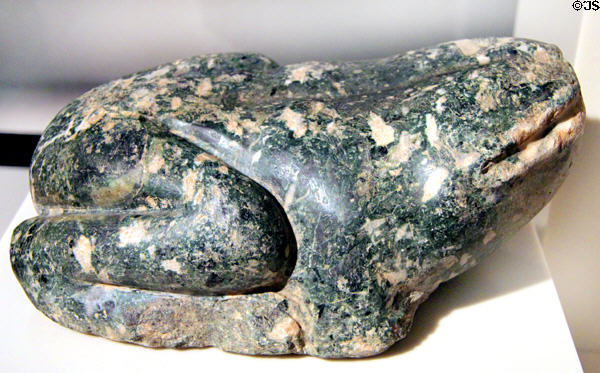 Egyptian predynastic granite carving of toad (3300-3050 BCE) at Neues Museum. Berlin, Germany.