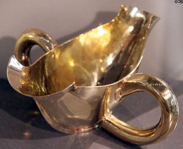 Replica boat-shaped saucer (original mid 3rd millennium BCE from treasure of Priam) found by Schliemann while digging for Troy at Neues Museum. Berlin, Germany.