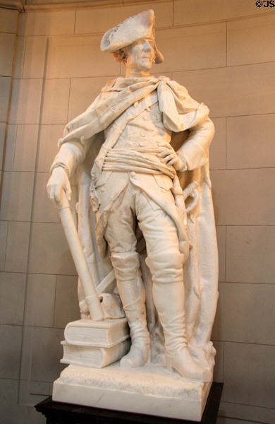 Frederick the Great marble statue (1792) by Johann Gottfried Schadow at Bode Museum. Berlin, Germany.