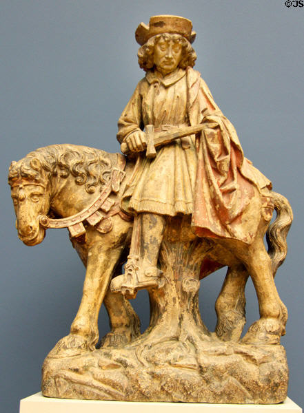 St Martin stone carving (c1510-20) from France at Bode Museum. Berlin, Germany.