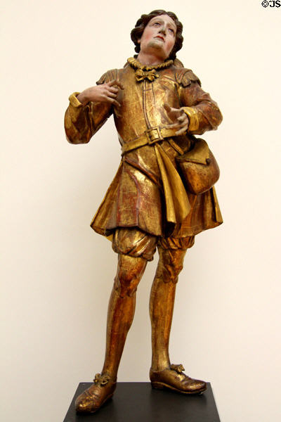 St Wendelin wood carving (c1770) from Tirol at Bode Museum. Berlin, Germany.