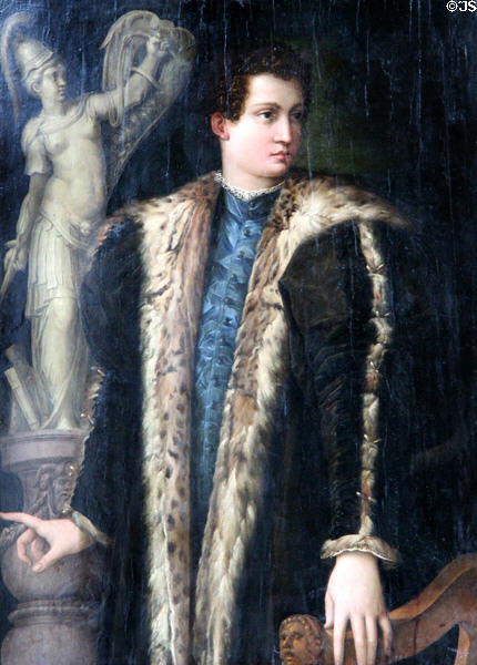 Bernardetto de' Medici portrait (1549) by Giorgio Vasari of Florence at Bode Museum. Berlin, Germany.