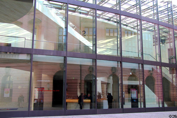 Glass wall of I.M. Pei's German Historical Museum addition (1999-2003). Berlin, Germany.