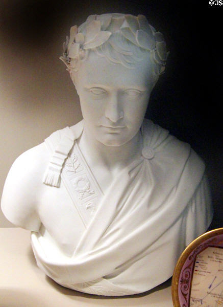 Bust of Napoleon Bonaparte with laurel wreath (c1811) by Alexandre Brachard at German Historical Museum. Berlin, Germany.