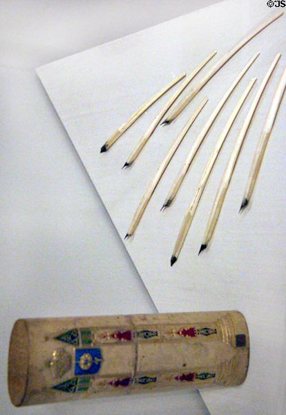 Leather case of quill pens owned by King Friedrich Wilhelm I of Prussia (c1840) at German Historical Museum. Berlin, Germany.