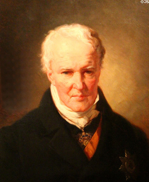 Humanist & scientist Alexander von Humboldt (1769-1859) portrait c1858 by Julius Friedrich Anton Schrader at German Historical Museum. Berlin, Germany.