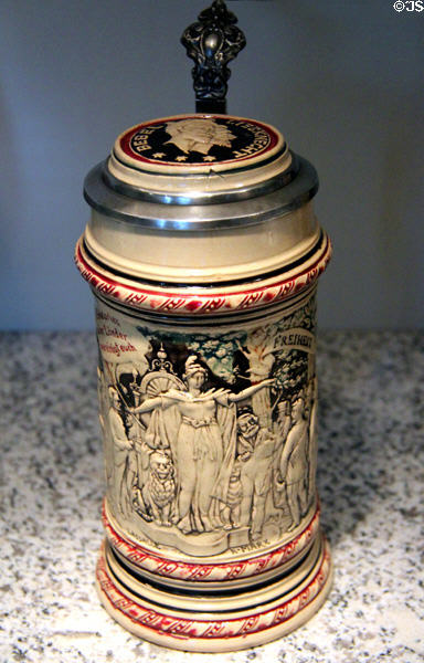 Beer rnug marking International Workers' Congress in Paris (1889) during 100th anniversary of French Revolution at German Historical Museum. Berlin, Germany.